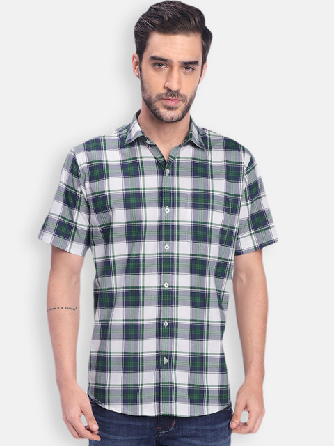 

Zeal Men White Checked Casual Shirt