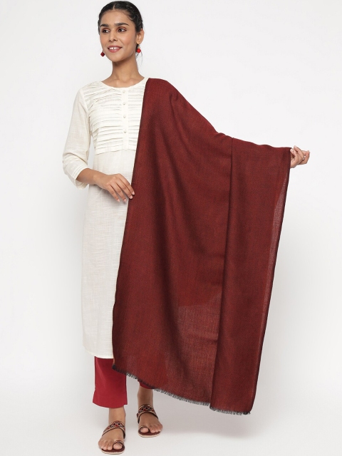 

Fabindia Women Rust Woven Design Shawl