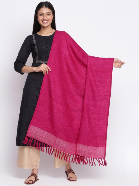 

Fabindia Women Magenta-Pink Woven-Design Shawl