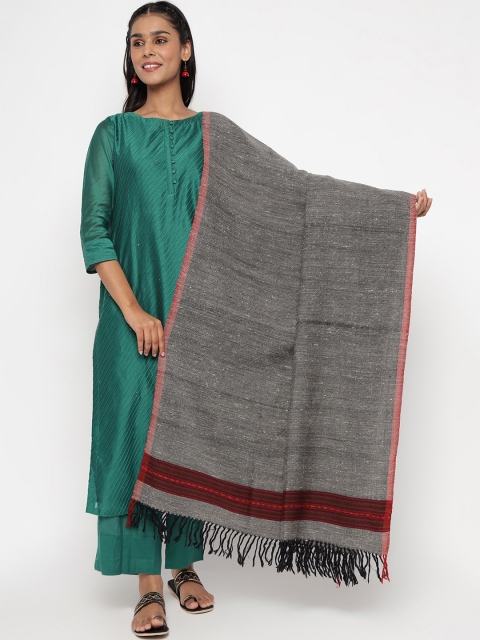 

Fabindia Men Grey Woven Design Shawl