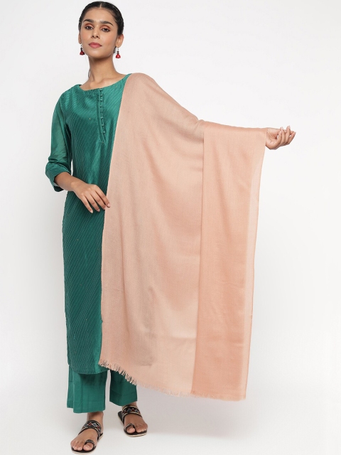 

Fabindia Women Peach-Coloured Wool Woven-Design Shawl