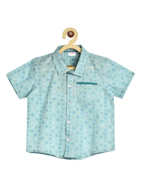 

Fabindia Boys Blue Opaque Printed Casual Shirt