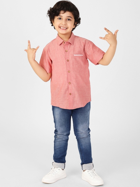 

Fabindia Boys Red Opaque Casual Shirt