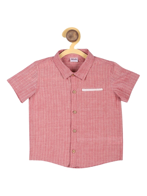 

Fabindia Boys Red Opaque Striped Casual Shirt