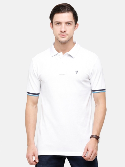 

Classic Polo Men White Polo Collar Applique Slim Fit T-shirt