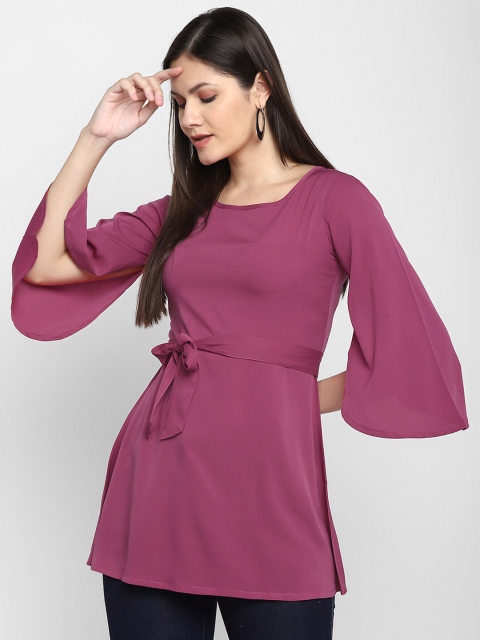 

CHRISTEENA Woman Purple Regular Longline Top