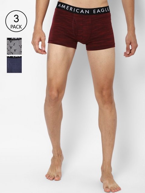 

AMERICAN EAGLE OUTFITTERS Men Pack Of 3 Printed Trunks WEC0233391900, Maroon