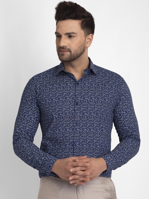 

JAINISH Men Navy Blue Smart Printed Formal Shirt
