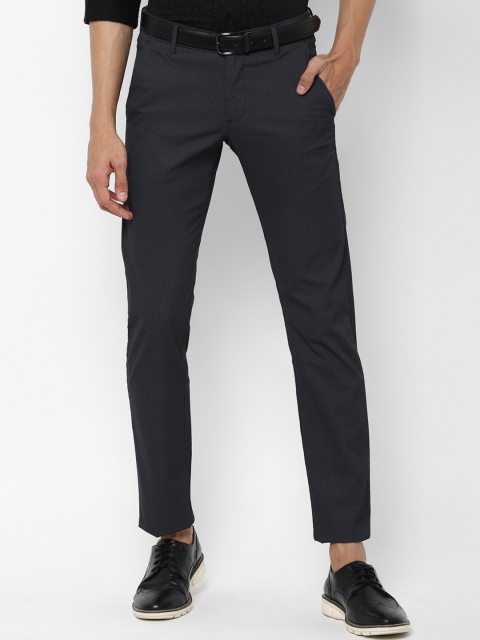 

Allen Solly Men Charcoal Grey Textured Slim Fit Trousers