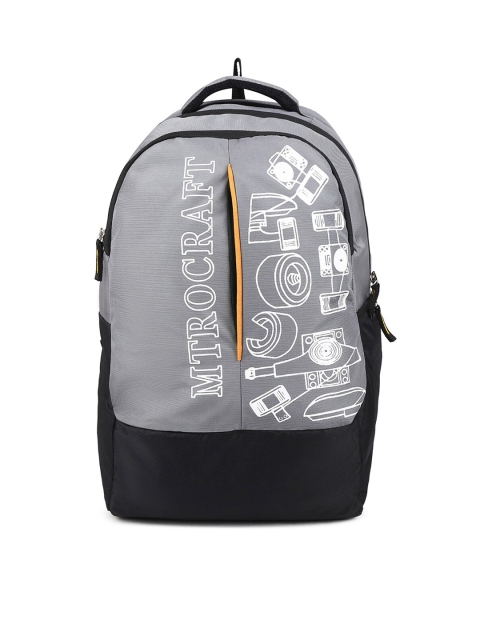 

MTROCRAFT Unisex Grey Printed Backpack