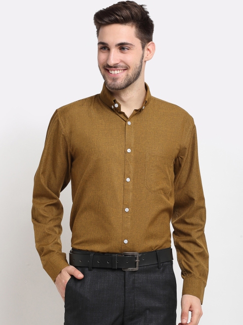 

JAINISH Men Olive Green Smart Opaque Formal Shirt