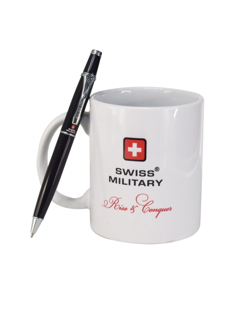 

SWISS MILITARY Black & Silver-Toned Brass Penguin Ball Pen