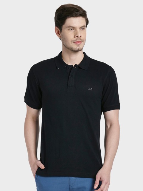 

ColorPlus Men Black Polo Collar T-shirt