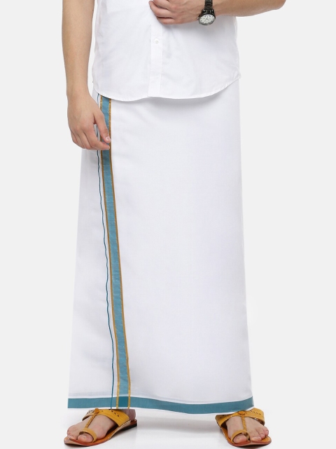 

RAMRAJ COTTON Men White Solid Pure Cotton Dhoti