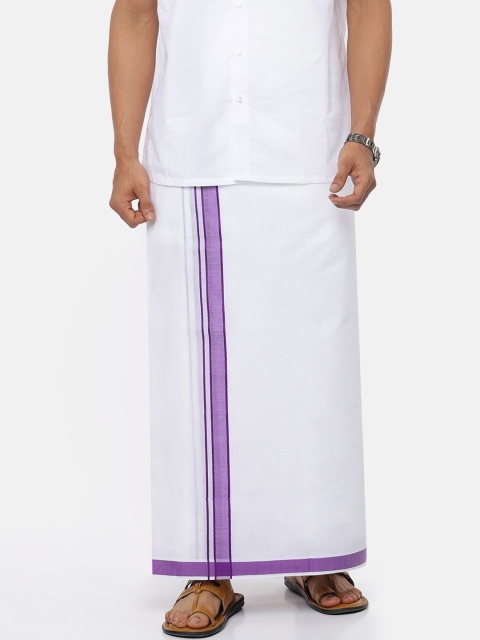 

RAMRAJ COTTON Men White Solid Pure Cotton Dhoti