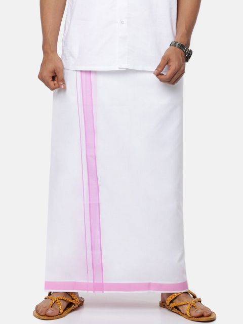 

RAMRAJ COTTON Men White Solid Pure Cotton Dhoti