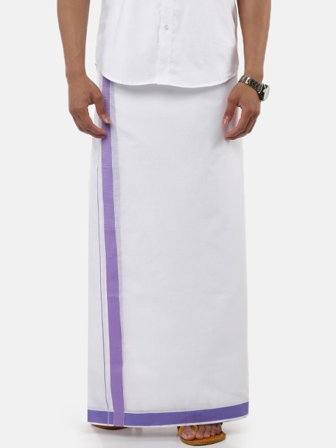 

RAMRAJ COTTON Men White Solid Pure Cotton Dhoti