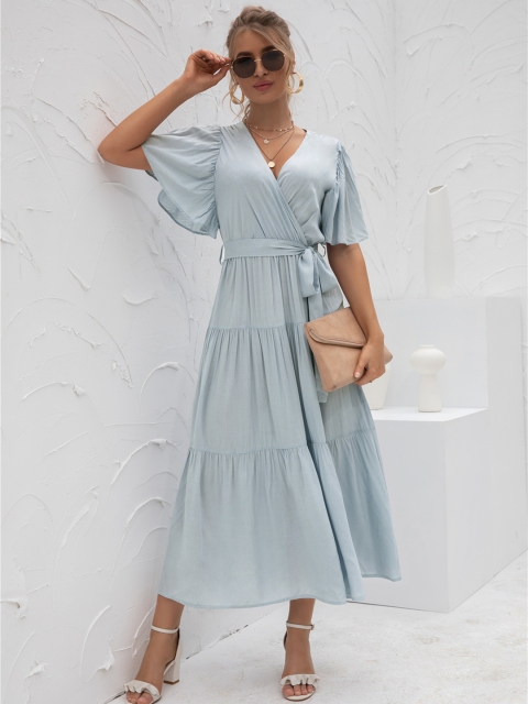 

URBANIC Blue Midi Solid Dress