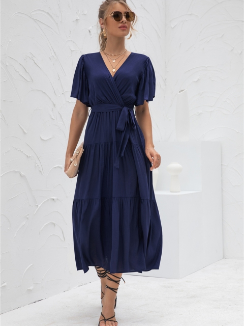 

URBANIC Navy Blue Midi Dress