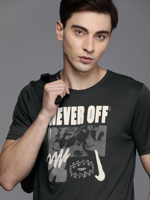 

Nike Men Black Typography DF WR MILER GX SS Printed T-shirt
