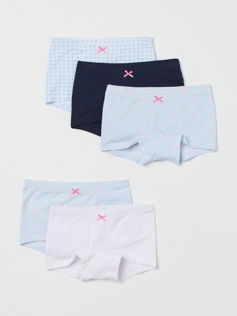

H&M Kids-Girls White 5-Pack Boxer Briefs
