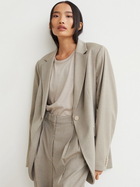 

H&M Women Grey Fitted Jacket