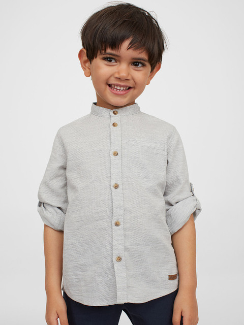 

H&M Kids-Boys Grey Grandad Shirt