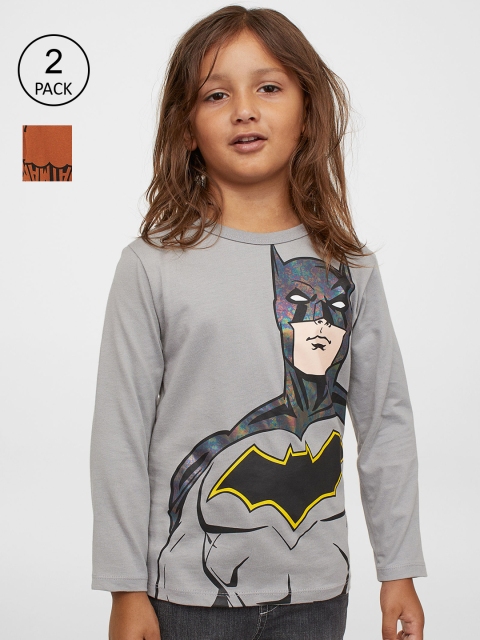 

HM Kids Girls Pack of 2 Batman Printed Long-sleeved Tops, Multi