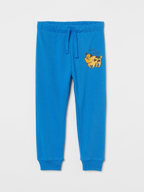 

H&M Kids Boys Blue & Yellow Printed Mid Rise Straight Fit Joggers