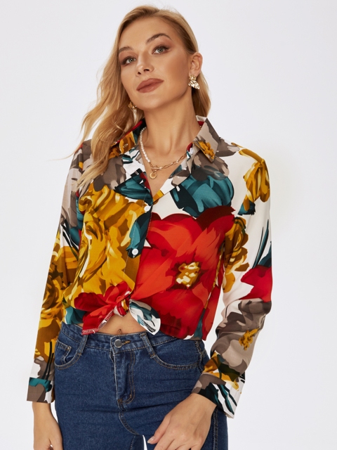 

URBANIC Women Red Floral Opaque Printed Casual Shirt