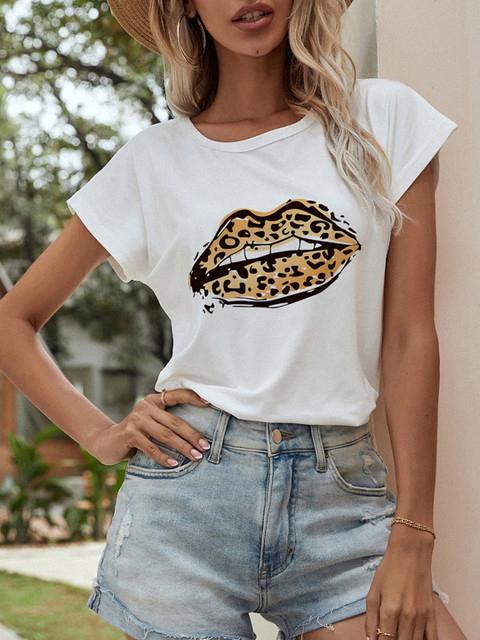 

URBANIC Women White & Brown Printed Extended Sleeves T-shirt