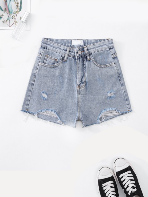 

URBANIC Women Blue Loose Fit High-Rise Denim Shorts