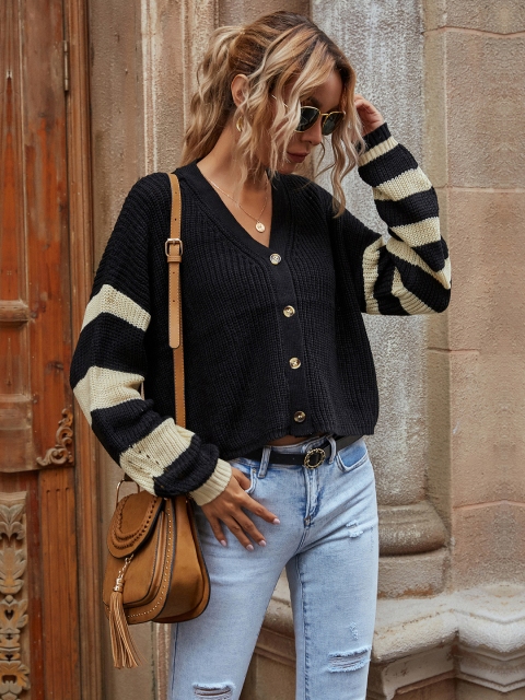 

URBANIC Women Black Cardigan