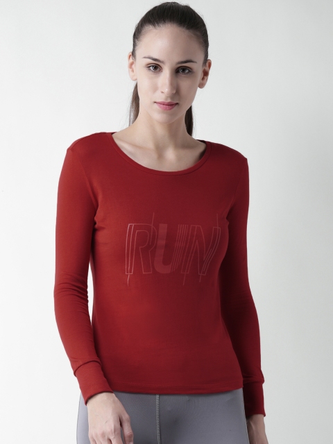 

2GO Women Red Solid Round Neck T-shirt