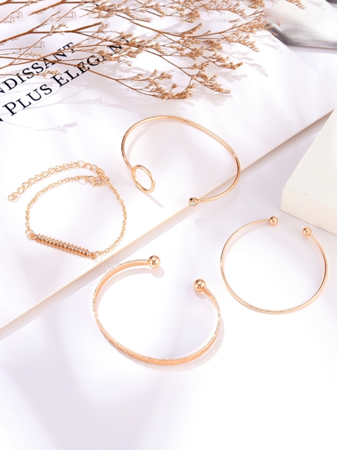 

URBANIC Women Set of 4 Bracelets, Gold