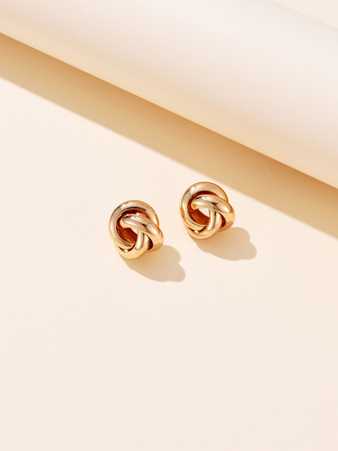 

URBANIC Gold-Toned Contemporary Studs