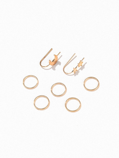 

URBANIC Set of 7 Gold-Toned Earrings