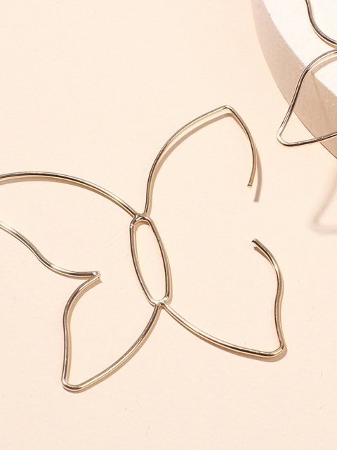 

URBANIC Gold-Toned Butterfly-Shaped Drop Earrings