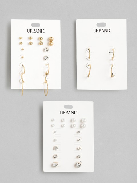 

URBANIC Set of 20 Earrings, Gold
