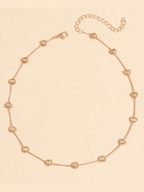 

URBANIC Gold-Toned Heart Choker Necklace