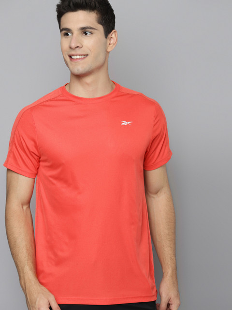 

Reebok Men Coral Pink Training Workout Ready Tech T-shirt