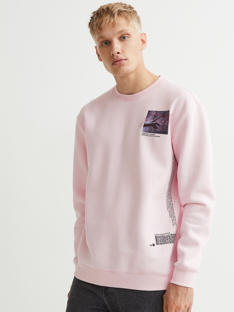 

H&M Men Pink Sweatshirt