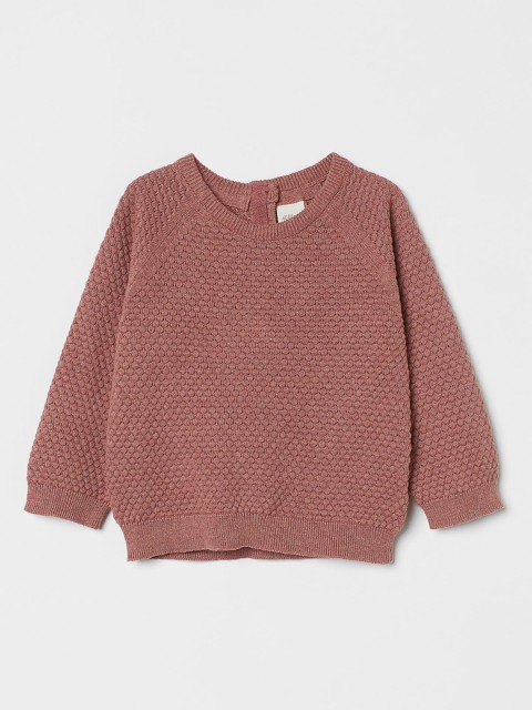 

H&M Girls Pink Textured-Knit Jumper