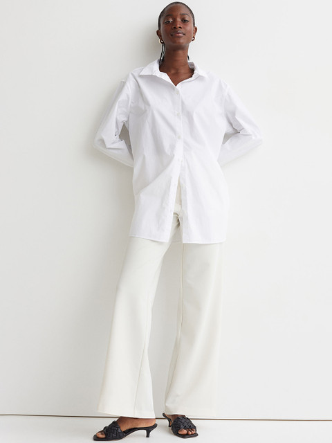 

H&M Women Wide Trousers, White