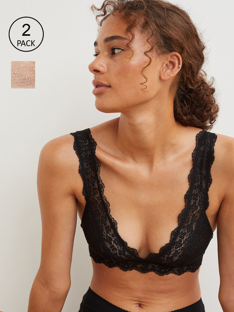 

H&M Black & Beige 2-Pack Soft Lace Bras