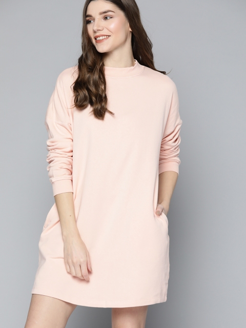 

Mast & Harbour Women Peach Solid Jumper Dress