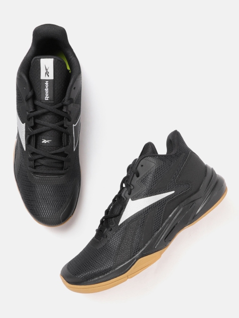 

Reebok Classic Men Black Woven Design More Buckets Sneakers