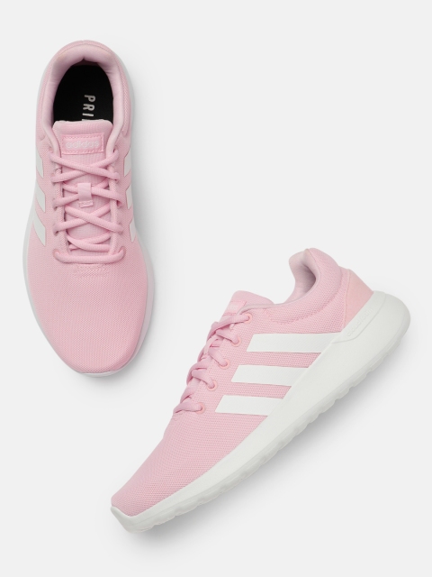 

ADIDAS Kids Pink LITE RACER CLN 2.0 K Striped Sustainable Running Shoes