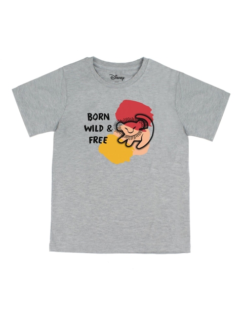 

Disney by Wear Your Mind Boys Grey & Red Printed Cotton T-shirt