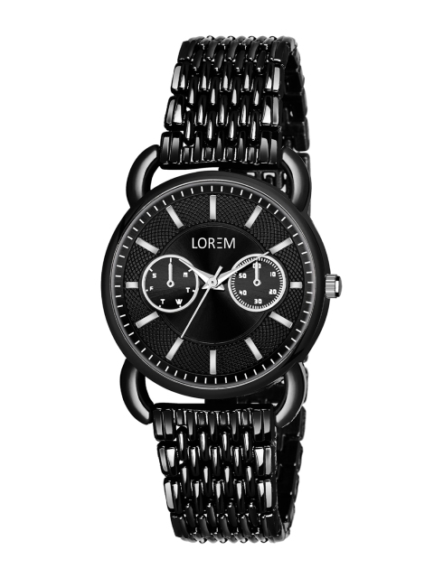 

LOREM Women Black Dial & Black Bracelet Style Straps Analogue Watch LR273